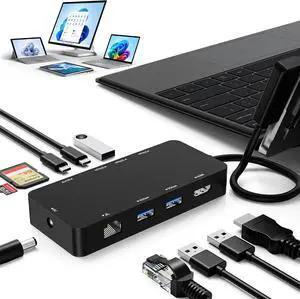 10 in 1 New Surface Dock, Triple Displays VGA + Dual 4k@30hz HDMI, Surface Docking Station for Surface Pro 11/10/9/8/X/7/6/5/4/3, Surface Laptop, Surface Laptop Go, Surface Go Dock, Surface Book 10 in 1 New Surface Dock, Triple Displays VGA + Dual 4k@30hz HDMI, Surface Docking Station for Surface Pro 11/10/9/8/X/7/6/5/4/3, Surface Laptop, Surface Laptop Go, Surface Go Dock, Surface Book