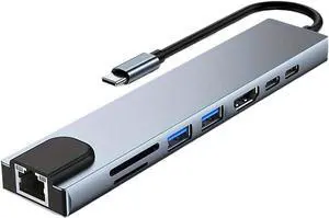 USB C Docking Station Hub with RJ45 Port and PD Port Compatible with Laptop (8 in 1) USB C Docking Station Hub with RJ45 Port and PD Port Compatible with Laptop (8 in 1)