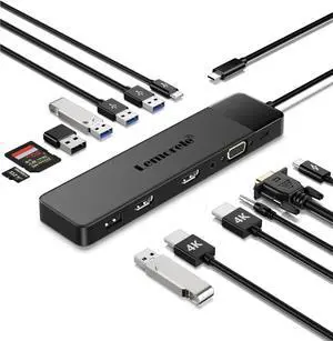 USB C HUB 13-in-1 Docking Station 4K30Hz HDMI USB3.0 PD100W RJ45 VGA SDTF USB Splitter for Laptop USB C HUB 13-in-1 Docking Station 4K30Hz HDMI USB3.0 PD100W RJ45 VGA SDTF USB Splitter for Laptop