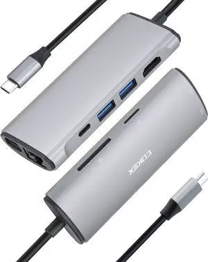 8 en 1 USB C Laptop Docking Station MacBook Adapter Multiport USB C Hub HDMI, 3 x USB 3.1, 100W PD, RJ45, SD/TF para HP, MacBook Air/Pro, DELL XPS 8 en 1 USB C Laptop Docking Station MacBook Adapter Multiport USB C Hub HDMI, 3 x USB 3.1, 100W PD, RJ45, SD/TF para HP, MacBook Air/Pro, DELL XPS