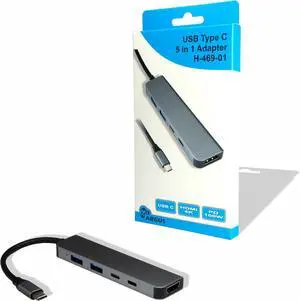 Inter-Tech Adapter Argus H-469-01 5-in-1 USB-C, HDMI 4K, PD100W Inter-Tech Adapter Argus H-469-01 5-in-1 USB-C, HDMI 4K, PD100W