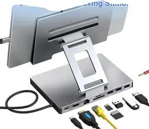 Tablet Bracket Docking Station Aluminum Alloy USB C HUB 4K 60Hz HDMI Adapter PD100W USB 3.0 Gigabit Ethernet for Laptop Maic B00k Tablet Bracket Docking Station Aluminum Alloy USB C HUB 4K 60Hz HDMI Adapter PD100W USB 3.0 Gigabit Ethernet for Laptop Maic B00k