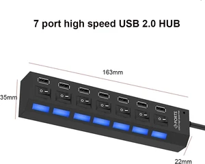 USB 2.0 Power Adapter 4/7 Ports Universal USB HUB Splitter USB2.0 HUB Multiple Expander Switch Docking Stations(7 Ports) USB 2.0 Power Adapter 4/7 Ports Universal USB HUB Splitter USB2.0 HUB Multiple Expander Switch Docking Stations(7 Ports)