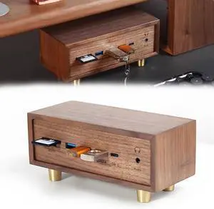 12-in-1 USB Docking Station, Solid Wood USB3.0 * 4 Switch, with Dual SD/TF Card Reader Slots and 3.5mm Audio Jack, Retro Creative Table Setting, for Phones, Tablets, Laptop 12-in-1 USB Docking Station, Solid Wood USB3.0 * 4 Switch, with Dual SD/TF Card Reader Slots and 3.5mm Audio Jack, Retro Creative Table Setting, for Phones, Tablets, Laptop