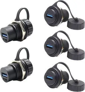 PENGLIN 5PCS USB3.0 Waterproof Connector,Industrial Panel Mount Bulkhead,Female to Female Feed Thru Data Transfer Coupler PENGLIN 5PCS USB3.0 Waterproof Connector,Industrial Panel Mount Bulkhead,Female to Female Feed Thru Data Transfer Coupler