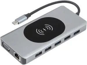 Daguys 14 in 1 Type-C Docking Station with Wireless Charging(1000M Network Port) Daguys 14 in 1 Type-C Docking Station with Wireless Charging(1000M Network Port)