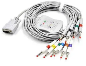 Data Source Lead Cable for Nihon Kohden BA-902D 10 Leads Cardiofax C, GEM 9020K, M, Q, S Data Source Lead Cable for Nihon Kohden BA-902D 10 Leads Cardiofax C, GEM 9020K, M, Q, S
