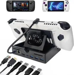6 ind 1 Docking Station with Cooling Fan for Asus Rog Alloy Z1 Xtreme/Steam Deck OLED, Charging Dock Hub with HDMI 2.0 4K@60Hz & USB 3.0 Port *3 & Gigabit Enternet (6 in 1) 6 ind 1 Docking Station with Cooling Fan for Asus Rog Alloy Z1 Xtreme/Steam Deck OLED, Charging Dock Hub with HDMI 2.0 4K@60Hz & USB 3.0 Port *3 & Gigabit Enternet (6 in 1)