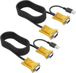 MT-VIKI 2-in-1 USB VGA KVM Cable for USB KVM Switch VGA (16ft 2pakcs) MT-VIKI 2-in-1 USB VGA KVM Cable for USB KVM Switch VGA (16ft 2pakcs)