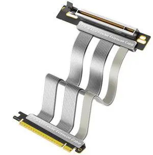 PCI-E 5.0 16X Flexible Extension Cable, 20cm GPU Riser Cable with 90 Degree Vertical Installation, High Speed PCIe Cable for Desktop PC ATX/1U/2U Case PCI-E 5.0 16X Flexible Extension Cable, 20cm GPU Riser Cable with 90 Degree Vertical Installation, High Speed PCIe Cable for Desktop PC ATX/1U/2U Case