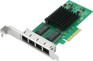 4-Port Giga-bit Ethernet Converged Network Adapter (NIC) with In-tel I350 Chip | Ethernet PCI Express NIC Network Card | Quad Copper RJ45 Ports | PCI Express 2.1 X4 | Compare to In-tel I350-T4 4-Port Giga-bit Ethernet Converged Network Adapter (NIC) with In-tel I350 Chip | Ethernet PCI Express NIC Network Card | Quad Copper RJ45 Ports | PCI Express 2.1 X4 | Compare to In-tel I350-T4