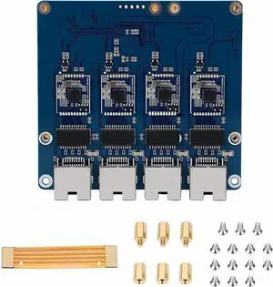 Yunseity PCIe to Gigabit ETH Board, 4 Port Ethernet Expansion Card with Plug and Play, No Driver Required, for 5, Compatible with RTL8153 Chipset Yunseity PCIe to Gigabit ETH Board, 4 Port Ethernet Expansion Card with Plug and Play, No Driver Required, for 5, Compatible with RTL8153 Chipset