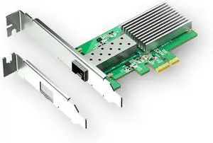 10Gb SFP+ PCIe 4.0 x1 Network Card 10GbE LAN NIC Adapter | RTL8127AF chip, aluminum heatsink, full-height and low-profile brackets for PC, NAS, Win, Linux, servers 10Gb SFP+ PCIe 4.0 x1 Network Card 10GbE LAN NIC Adapter | RTL8127AF chip, aluminum heatsink, full-height and low-profile brackets for PC, NAS, Win, Linux, servers