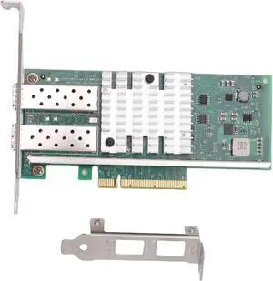 Zunate 10GB PCI E X8 Fiber Optic Network Card, Dual SFP Ports with 82599 Chip, PCI Express Ethernet Adapter, 10Gbps High Performance for Server, Data Center Zunate 10GB PCI E X8 Fiber Optic Network Card, Dual SFP Ports with 82599 Chip, PCI Express Ethernet Adapter, 10Gbps High Performance for Server, Data Center