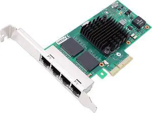 CUIFATI Gigabit Ethernet Network Card, 4 Port RJ45 PCIe Adapter with 350AM4 Chipset, Low Profile Bracket, Compatible with for Server Desktop Industrial Applications CUIFATI Gigabit Ethernet Network Card, 4 Port RJ45 PCIe Adapter with 350AM4 Chipset, Low Profile Bracket, Compatible with for Server Desktop Industrial Applications
