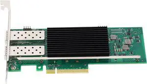 Dual Port NIC, PCI E 4.0 Network Card 25GbE 2 Port E810 XXVAM2, Gold Plated Shielded Interface, High Performance Chip, Stable Data Transfer, High Speed Dual Port NIC, PCI E 4.0 Network Card 25GbE 2 Port E810 XXVAM2, Gold Plated Shielded Interface, High Performance Chip, Stable Data Transfer, High Speed