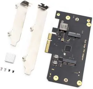 Dual Edge TPU PCIe Adapter for Two Coral M.2 Accelerator Cards,PCIe Gen3 x4 to 4X Gen2 x1 Lane Splitter with Heatsink,AI Edge Computing Dual Edge TPU PCIe Adapter for Two Coral M.2 Accelerator Cards,PCIe Gen3 x4 to 4X Gen2 x1 Lane Splitter with Heatsink,AI Edge Computing