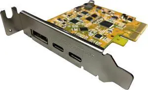 Low Profile Bracket UPA2015, MR7MR-USB3.2 Gen2 10G & DisplayPort Alt-Mode PCI Express Host Card with Dual USB Type-C Receptacles Note Low Profile Only Low Profile Bracket UPA2015, MR7MR-USB3.2 Gen2 10G & DisplayPort Alt-Mode PCI Express Host Card with Dual USB Type-C Receptacles Note Low Profile Only