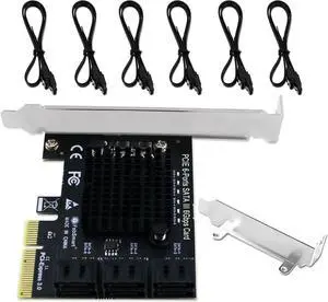 PCIE to 6-Ports 6Gbps Max Speed SATA III Expansion Card for Desktop PCs, Plug and Play on Windows OS MAC OS Linux System, ASMedia ASM1166 None-Raid PCIE SATA III Host Controller (FS-S6-Pro) PCIE to 6-Ports 6Gbps Max Speed SATA III Expansion Card for Desktop PCs, Plug and Play on Windows OS MAC OS Linux System, ASMedia ASM1166 None-Raid PCIE SATA III Host Controller (FS-S6-Pro)