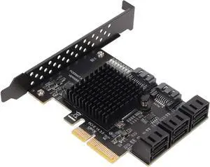 Pomya 8 Port SATA Card, PCIE to SATA 3.0 Expansion Board with Large Heat Sink, Short Baffle for and Linux, Support Hot Swappable Boot System Disk Pomya 8 Port SATA Card, PCIE to SATA 3.0 Expansion Board with Large Heat Sink, Short Baffle for and Linux, Support Hot Swappable Boot System Disk