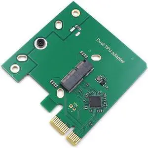 Dual Edge TPU PCIe x1 Low Profile Adapter - Coral Accelerator Board for Dual Edge TPU Modules with Mounting Screw Dual Edge TPU PCIe x1 Low Profile Adapter - Coral Accelerator Board for Dual Edge TPU Modules with Mounting Screw