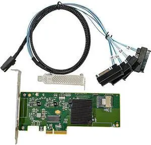SAS HBA Card Compatible with LSI 9211-4i IT Mode PCIe SATA Expansion Card, Expander Support, 4-Port 6Gb/s, PCIe 2.0,with 1x SFF-8087 to 4X 8482 SAS Cable for NAS TrueNAS unRAID SAS HBA Card Compatible with LSI 9211-4i IT Mode PCIe SATA Expansion Card, Expander Support, 4-Port 6Gb/s, PCIe 2.0,with 1x SFF-8087 to 4X 8482 SAS Cable for NAS TrueNAS unRAID