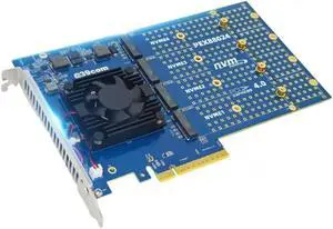 PCle 4.0 4-Pack M.2 NVMe Expansion Card Motherboard Without disassembly Active Heat Dissipation | Broadcom Original chip PEX88024 PCle 4.0 4-Pack M.2 NVMe Expansion Card Motherboard Without disassembly Active Heat Dissipation | Broadcom Original chip PEX88024