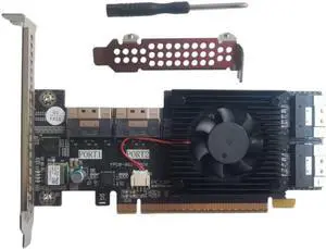 Generic PCIe NVMe Expansion Card, PLX8749 Controller, 4X SFF-8654 Ports, PCIe 3.0 x16, 8-Device Support, Half-Height Form Factor Generic PCIe NVMe Expansion Card, PLX8749 Controller, 4X SFF-8654 Ports, PCIe 3.0 x16, 8-Device Support, Half-Height Form Factor