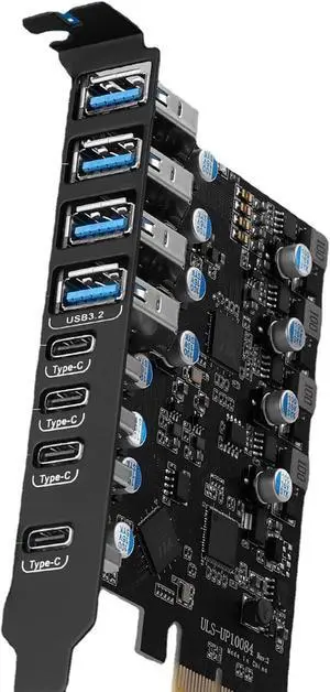 8-Port PCIe to USB3.2 Card Expansion 20Gbps 8 Ports USB3.1 Type-C X 4 & 1 TypeA PCIE Splitter Adapter Card UsbC Controller UsbC Interface Ultra-Fast Expansion 8-Port PCIe to USB3.2 Card Expansion 20Gbps 8 Ports USB3.1 Type-C X 4 & 1 TypeA PCIE Splitter Adapter Card UsbC Controller UsbC Interface Ultra-Fast Expansion