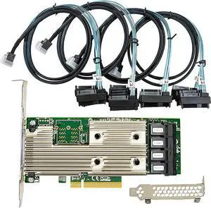 SAS HBA Card Compatible with LSI 9305-16i IT Mode PCIe SATA Expansion Card, 16-Port 12Gbps PCIe 3.0, Expander Support, HBA Controller with 4X SFF-8643 to 8482 SAS Cables for ZFS TrueNAS unRAID NAS SAS HBA Card Compatible with LSI 9305-16i IT Mode PCIe SATA Expansion Card, 16-Port 12Gbps PCIe 3.0, Expander Support, HBA Controller with 4X SFF-8643 to 8482 SAS Cables for ZFS TrueNAS unRAID NAS