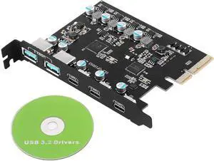 PCI-E to USB 3.2 Gen 2 Expansion Card with 2 Type-A & 3 Type-C Ports Up to 10Gbps Data Transfer Support PCIe x4 x8 x16 PCI-E to USB 3.2 Gen 2 Expansion Card with 2 Type-A & 3 Type-C Ports Up to 10Gbps Data Transfer Support PCIe x4 x8 x16