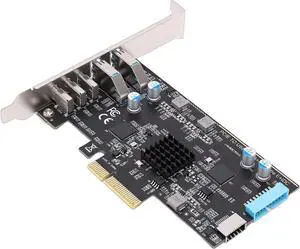 PCI Express Adapter Card, PCIe to USB C Expansion Card with 3 Type C Ports 2 USB 3.0 Ports Type E 19P IDC, for Desktop Computer PCI Express Adapter Card, PCIe to USB C Expansion Card with 3 Type C Ports 2 USB 3.0 Ports Type E 19P IDC, for Desktop Computer