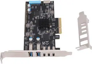PCIe to USB 3.2 Gen 2 Card HighSpeed 10Gbps Expansion for PC and Laptop Black 5 Ports PCIe to USB 3.2 Gen 2 Card HighSpeed 10Gbps Expansion for PC and Laptop Black 5 Ports