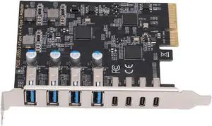 aqxreight PCIe to USB 3.2 Gen 2 Card 8 Ports 4xType C 4xType A 10Gbps Bandwidth PCIe Expansion Card Support for System Desktop PC aqxreight PCIe to USB 3.2 Gen 2 Card 8 Ports 4xType C 4xType A 10Gbps Bandwidth PCIe Expansion Card Support for System Desktop PC