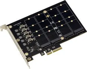 KALEA-INFORMATIQUE M2 PCIe 3.0 x4 Controller Card for 4 SSD M.2 NVMe M Key Works Without Bifurcation Mode KALEA-INFORMATIQUE M2 PCIe 3.0 x4 Controller Card for 4 SSD M.2 NVMe M Key Works Without Bifurcation Mode