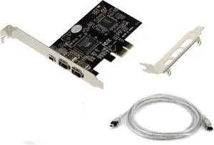 KALEA-INFORMATIQUE PCIe to FireWire 400 IEEEE1394a - 2+1 Ports 6 Points and 4 Points - CHIPSET Via VT6308 and ASM1083 - with Ilink Cord, Supplied with Two Low and High Profile Brackets KALEA-INFORMATIQUE PCIe to FireWire 400 IEEEE1394a - 2+1 Ports 6 Points and 4 Points - CHIPSET Via VT6308 and ASM1083 - with Ilink Cord, Supplied with Two Low and High Profile Brackets