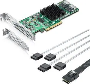 LSI 9211-8i RAID Controller Card with Mini SAS SFF-8087 to 4 SATA Cable, 6Gb/s Internal SAS/SATA HBA Card, LSI 2008 Chip, PCI Express 2.0 X8, 2X SFF-8087 Ports, 1 Meter (3.3ft) Interna LSI 9211-8i RAID Controller Card with Mini SAS SFF-8087 to 4 SATA Cable, 6Gb/s Internal SAS/SATA HBA Card, LSI 2008 Chip, PCI Express 2.0 X8, 2X SFF-8087 Ports, 1 Meter (3.3ft) Interna