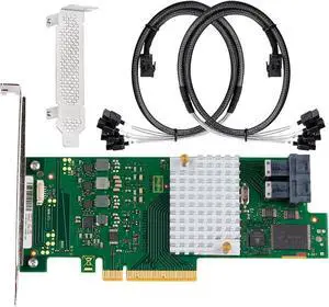 SAS HBA Card Compatible with LSI 9300-8i IT Mode 8-Port with SATA Cables | SAS3008, PCIe 3.0 x8, 2x 8643 to SATA Cables, PCIe SATA Expansion Card, HBA Controller for ZFS TrueNAS unRAID NAS SAS HBA Card Compatible with LSI 9300-8i IT Mode 8-Port with SATA Cables | SAS3008, PCIe 3.0 x8, 2x 8643 to SATA Cables, PCIe SATA Expansion Card, HBA Controller for ZFS TrueNAS unRAID NAS