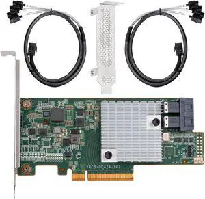 SAS HBA Card Compatible with LSI 9300-8i IT Mode 8-Port with SATA Cables | SAS3008, PCIe 3.0 x8, 2x 8643 to SATA Cables, PCIe SATA Expansion Card, HBA Controller for ZFS TrueNAS unRAID NAS SAS HBA Card Compatible with LSI 9300-8i IT Mode 8-Port with SATA Cables | SAS3008, PCIe 3.0 x8, 2x 8643 to SATA Cables, PCIe SATA Expansion Card, HBA Controller for ZFS TrueNAS unRAID NAS