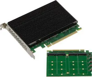 KALEA-INFORMATIQUE PCIe Gen 5.0 x16 Controller Card for 4 M.2 NVMe M Key SSD with PI6CB33402 PCIe5 64GB/s Chipset KALEA-INFORMATIQUE PCIe Gen 5.0 x16 Controller Card for 4 M.2 NVMe M Key SSD with PI6CB33402 PCIe5 64GB/s Chipset
