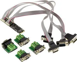 KALEA-INFORMATIQUE M.2 B+M Key to 4 Port COM Serial RS422 RS485 DB9 or Wired Mount Card with WCH384 Chipset.M2 PCIe to RS-422 RS-485 Controller KALEA-INFORMATIQUE M.2 B+M Key to 4 Port COM Serial RS422 RS485 DB9 or Wired Mount Card with WCH384 Chipset.M2 PCIe to RS-422 RS-485 Controller