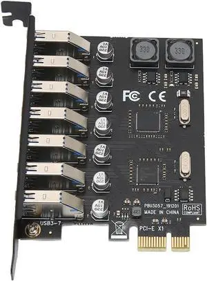 USB 3.0 Expansion Card PCI E to 7 Port High Speed Desktop Hub, USB 3.0 PCI Express Adapter, 5Gbps Data Transfer with Driver CD for /7/8/8.1/10 32/64 Bit Systems USB 3.0 Expansion Card PCI E to 7 Port High Speed Desktop Hub, USB 3.0 PCI Express Adapter, 5Gbps Data Transfer with Driver CD for /7/8/8.1/10 32/64 Bit Systems