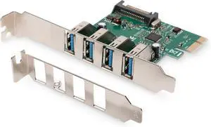 Digitus USB 3.0, 4 Port, PCI Express Add-On Card 4 Ports A/F External, VL805 chipset Digitus USB 3.0, 4 Port, PCI Express Add-On Card 4 Ports A/F External, VL805 chipset