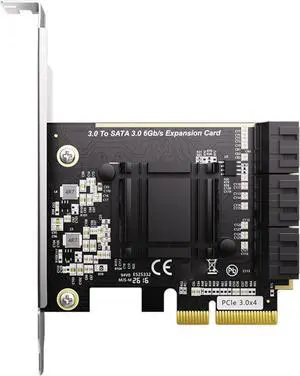 PCIE to 6 Port SATA3.0 Expansion Card with ASM1166 Chipset Wide Compatibility for Multiple Systems PCIE to 6 Port SATA3.0 Expansion Card with ASM1166 Chipset Wide Compatibility for Multiple Systems