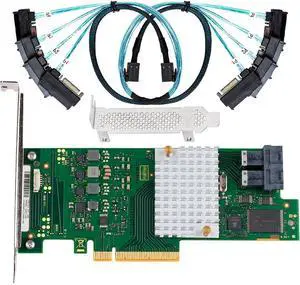 SAS HBA Card Compatible with LSI 9300-8i IT Mode 8-Port with SAS Cables | SAS3008, PCIe 3.0 x8, 2x 8643 to SAS Cables, PCIe SAS Expansion Card, HBA Controller for ZFS TrueNAS unRAID NAS SAS HBA Card Compatible with LSI 9300-8i IT Mode 8-Port with SAS Cables | SAS3008, PCIe 3.0 x8, 2x 8643 to SAS Cables, PCIe SAS Expansion Card, HBA Controller for ZFS TrueNAS unRAID NAS