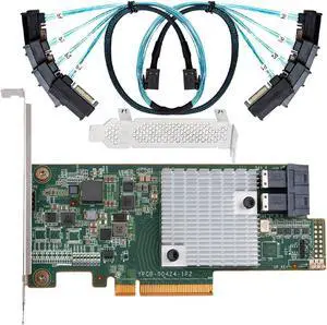 SAS HBA Card Compatible with LSI 9300-8i IT Mode 8-Port with SAS Cables | SAS3008, PCIe 3.0 x8, 2x 8643 to SAS Cables, PCIe SAS Expansion Card, HBA Controller for ZFS TrueNAS unRAID NAS SAS HBA Card Compatible with LSI 9300-8i IT Mode 8-Port with SAS Cables | SAS3008, PCIe 3.0 x8, 2x 8643 to SAS Cables, PCIe SAS Expansion Card, HBA Controller for ZFS TrueNAS unRAID NAS