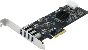 PCIe 4 to USB3.0 Adapter Card with Four Fast Speed Channel for PC Upgrades PCIe 4 to USB3.0 Adapter Card with Four Fast Speed Channel for PC Upgrades