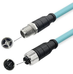 M12 Ethernet Cable Flexible Cat7 10 Gigabit Double Ended Cable IP67 (8 Pin X-Code Male to Female, 0.3M) M12 Ethernet Cable Flexible Cat7 10 Gigabit Double Ended Cable IP67 (8 Pin X-Code Male to Female, 0.3M)