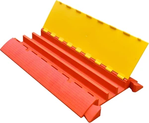 Orange/Yellow Heavy-Duty PU Cable Protector Ramp, Concave-Convex Interlocking Floor Hose Cord Wire Cable Cover - 6000 Lbs Vehicle Load Capacity (Large 3-Channel) Orange/Yellow Heavy-Duty PU Cable Protector Ramp, Concave-Convex Interlocking Floor Hose Cord Wire Cable Cover - 6000 Lbs Vehicle Load Capacity (Large 3-Channel)