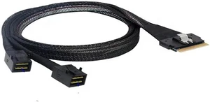 SlimSAS 8i (SFF-8654) Two MiniSAS HD 4i (SFF-8643) 85ohm Y-Cables(0.5m) SlimSAS 8i (SFF-8654) Two MiniSAS HD 4i (SFF-8643) 85ohm Y-Cables(0.5m)